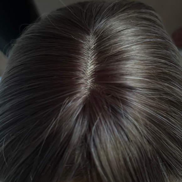 12” Brown Blonde Highlights Hair Topper - Picture 5 of 6